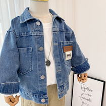 Boy Cowboy jacket Spring and autumn section 2022 Korean version Little boy handsome gas casual jacket Childrens spring blouses