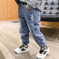 Boy spring pants 2022 new children jeans Children Korean version casual bunches pants baby spring and autumn long pants