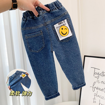 Childrens spring stretch Elastic Jeans Boy Han Version Soft Casual Pants 2022 New Female Baby Spring Long Pants