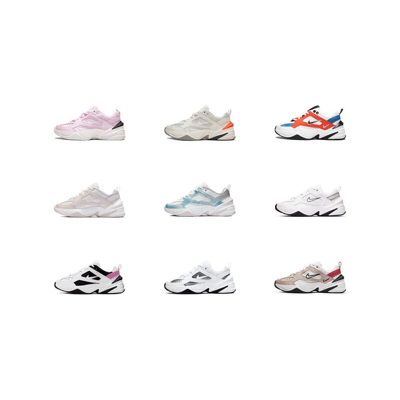 [Climbing] Nike M2K Tekno Mesh Leather Comfortable, Stylish, Non-Slip, Lightweight Low-Top Dad Shoes for Women