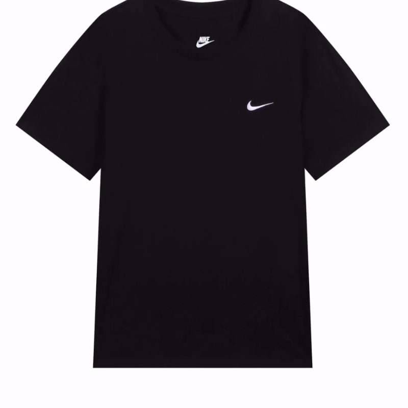 Nike Sportswear Sportswear Solid Color Embroidered Logo Round Neck Short Sleeve T-Shirt Men's Black