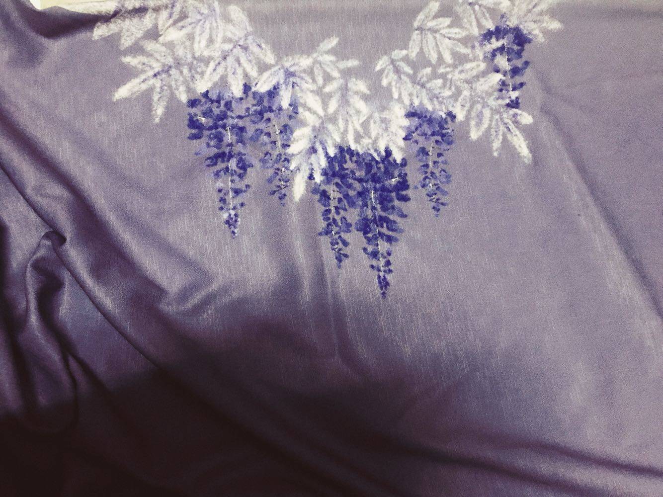 Wisteria cheongsam fabric without provincial flat cut Republic of China silk cloth
