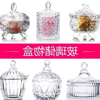 [-European crystal transparent glass candy jar fruit creative]