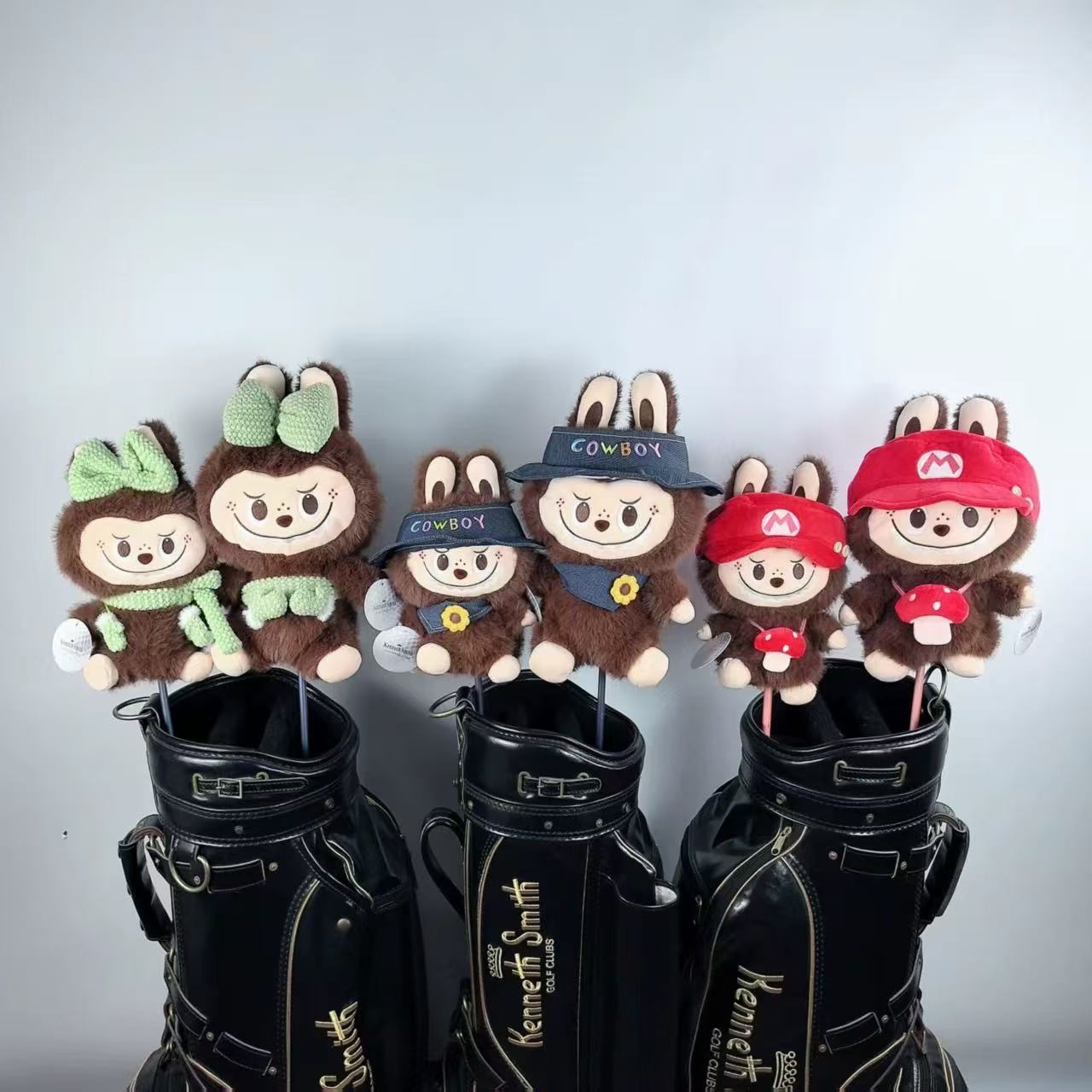 Labubu ゴルフクラブカバー No.1 ウッドクラブカバー フェアウェイウッド保護カバー 漫画クラブキャップカバー バブルマット