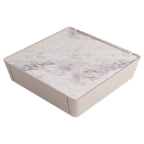 PAULJOHN Italian light luxury slate coffee table modern minimalist home living room small apartment saddle leather square tea table