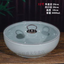 Living basins and basins household ceramics and basins Jingdezhen enlarged and thickened household solid color living basins porcelain basins