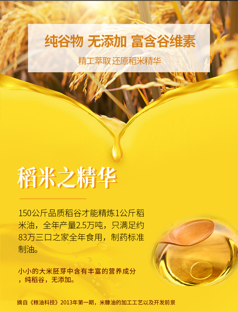 金佳 谷韵流香零度稻米油 5L 富含谷维素植物甾醇 图5