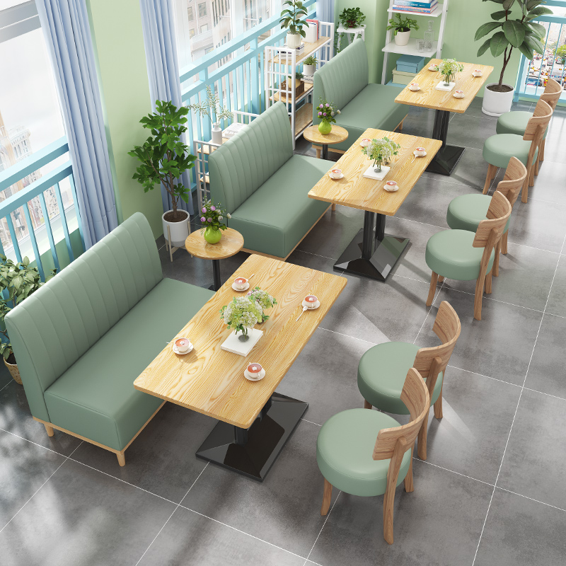 Milk Tea Shop Sweet shops West Restaurant Cafeteria Sofa chairs Combined leaning against wall Dining Shop Customised Café Sofa-Taobao