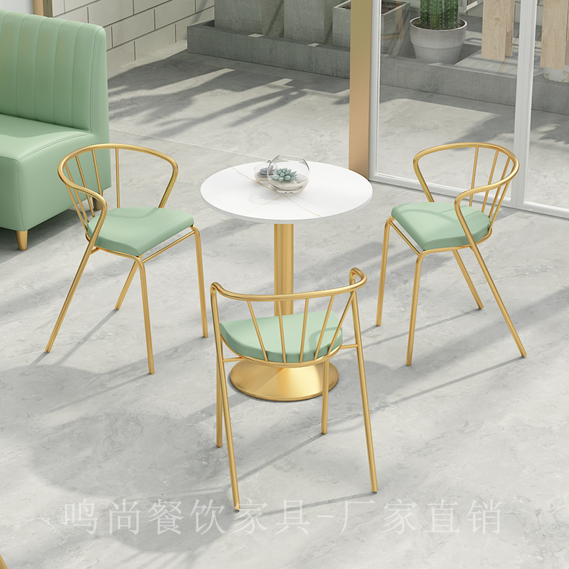 Simple dairy tea shop dessert café light luxury hamburger West restaurant tables and chairs card combination commercial customization