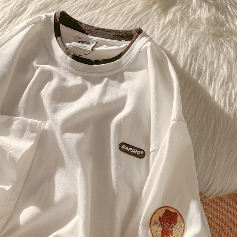 White L2021 New products say hello Of Bear element Short sleeve T-shirt female summer Simple and versatile Academic atmosphere lovers jacket