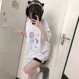 Оригинальная японская милая летняя футболка с коротким рукавом, оверсайз, короткий рукав