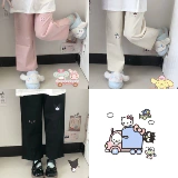 Японские милые дизайнерские многоцветные штаны для школьников, тренд сезона, свободный прямой крой