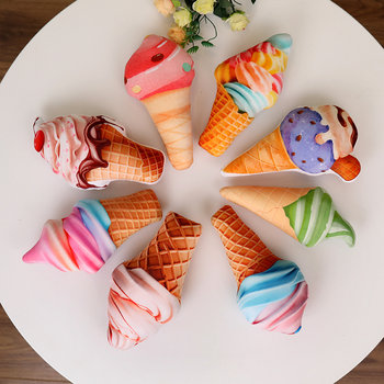 Simulation cartoon ice cream pillow plush toy ice cream cone children dancing props doll birthday gift