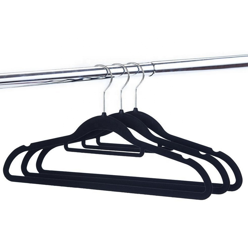 Japan-style thickened anti-slip flocking clothes hanger Seamless Rack Suede wardrobe Hanger Plastic Hanger Plastic Hanger Manufacturer Direct