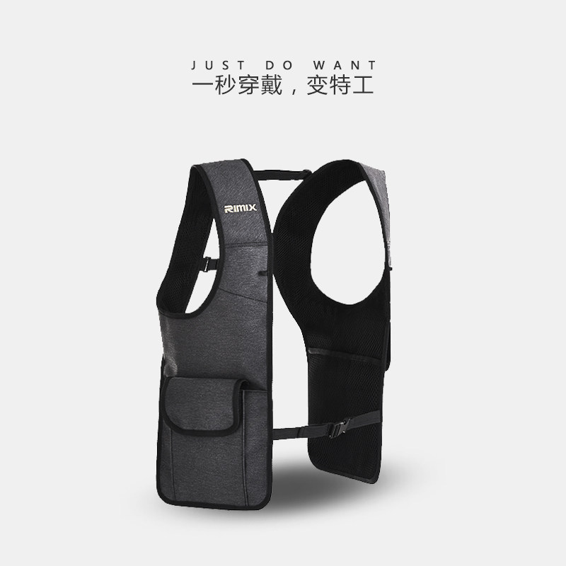 Double shoulder invisible burglar-proof bag subway commuter functional armpit bag close-fitting wallet Tactical waistcoat Vest Agent Bag