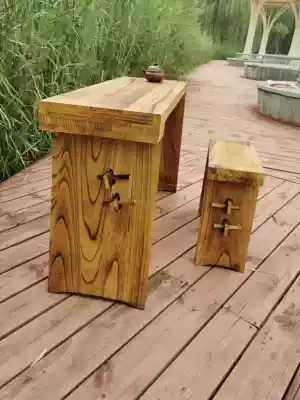 Guqin table and stool Tungwood resonance box Antique solid wood Fuxi Zhongni type assembly and disassembly Sinology table Tea table