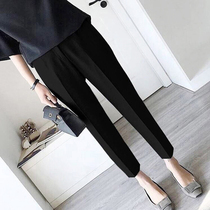  Pregnant womens pants summer thin outer wear trendy mom spring and autumn nine-point pants wide-leg pants loose autumn leggings summer clothes