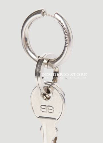 Balenciaga 24SS Spring и лето новые серебряные ключевые серьги серьги с серьгами подлинные покупки
