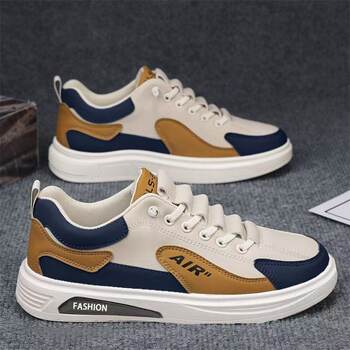 Men's shoes for one foot in spring 2025 new non-slip wear-resistant casual men's sports and casual white board shoes trendy shoes