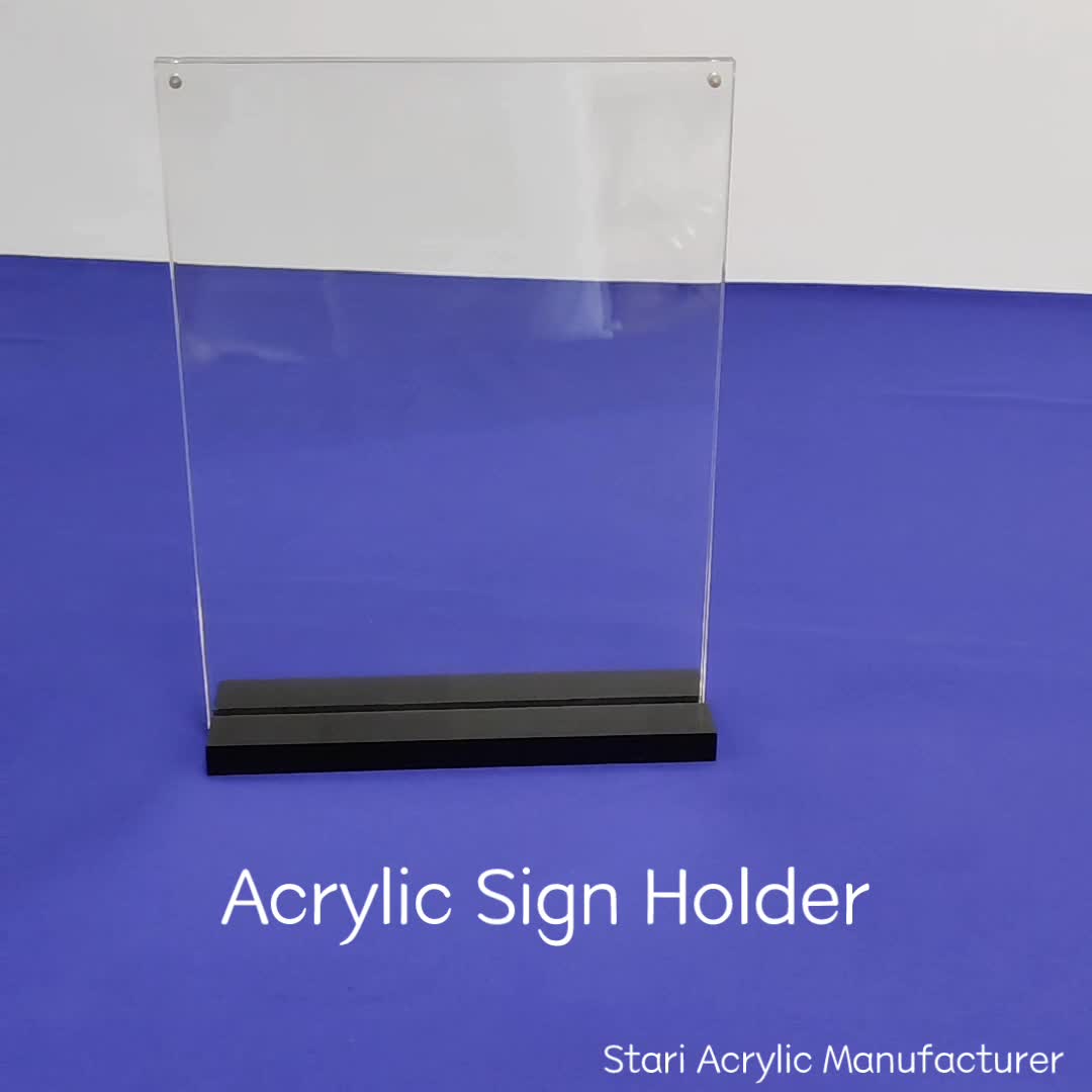 Acrylic Sign Holder 8.5 X 11 T Shape Table Top Display Stand