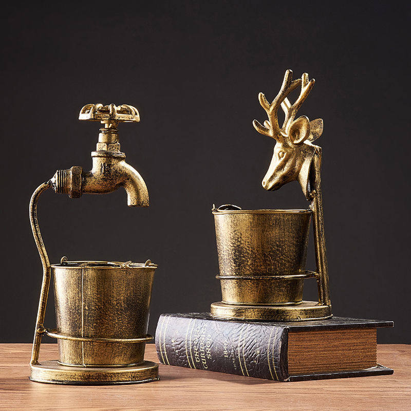 Retro Creative Tobacco Trays IRON ART LIVING ROOM TEA TABLE OFFICE EU STYLE PERSONALITY TRENDY TAP TOBACCO CYLINDER