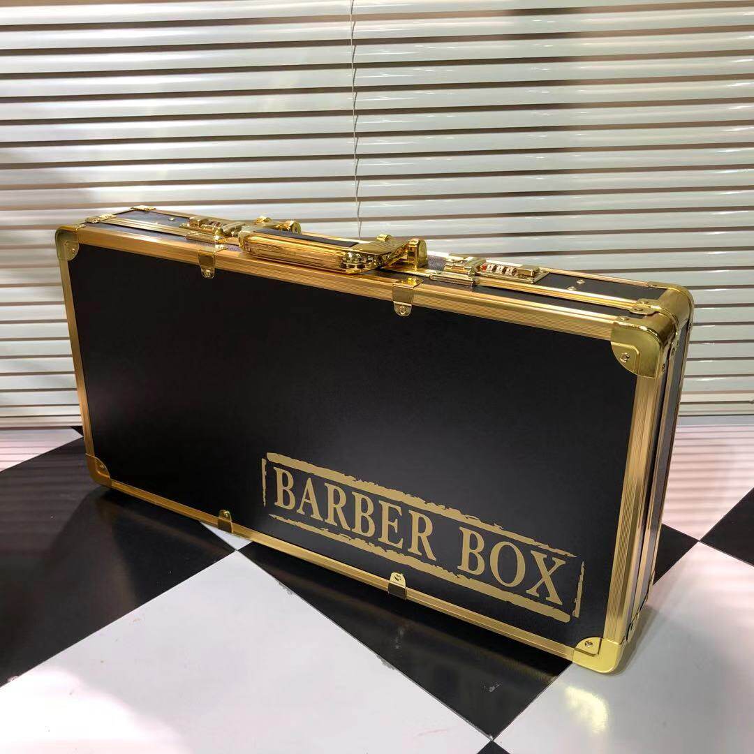 Professional Barber oil hair toolbox Europe and America wind push cut in suitcase hair master crypto oil head box