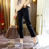 Черные прямые свободные джинсы, летние тонкие штаны, 2024 года, высокая талия