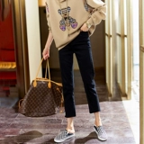 Черные прямые свободные джинсы, летние тонкие штаны, 2024 года, высокая талия