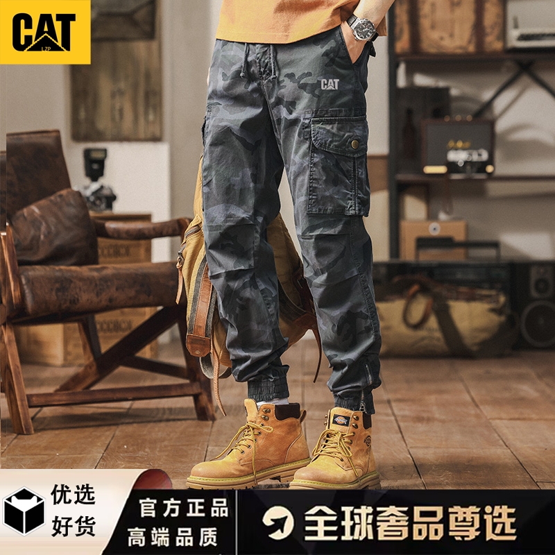 Spring and Autumn Camouflage Work Pants for Men Catlzp Carter All-Cotton Washed New Outdoor Jogger Casual Pants