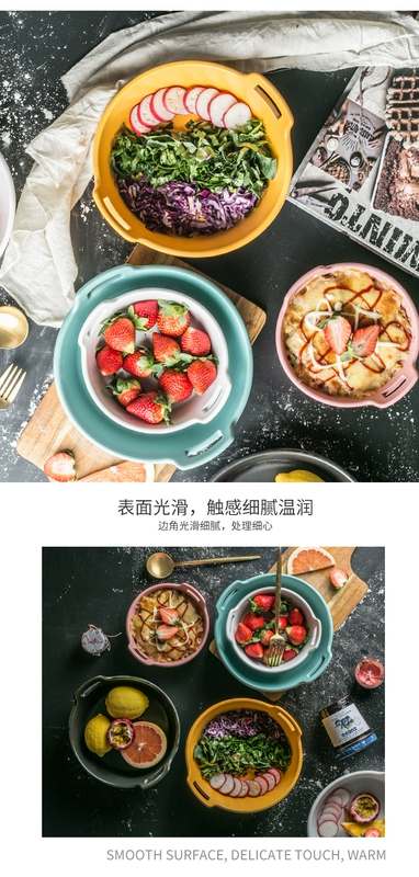 Bắc Âu salad bát cá tính sáng tạo nhà dễ thương lớn bát hai bát súp net đỏ bộ đồ ăn đặt - Đồ ăn tối