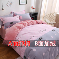 Quilt cover ab face cotton gushed thickened single piece hair wool quilt cover side suede all cotton winter warm 2021 new