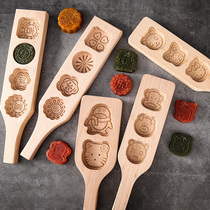 Mid-Autumn moon cake model printing 75g round with Chinese style wooden pastry printing mold hand press