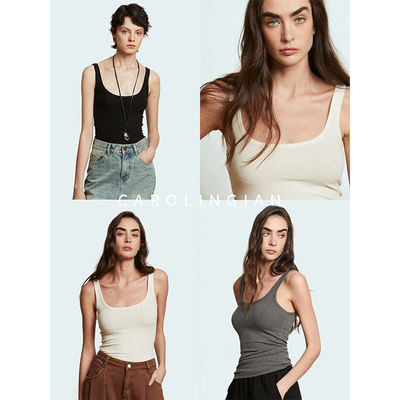 Carolingian is in urgent need of B! Comfortable VISCOSE+ Fine wool high-elasticity minimalist vest straps