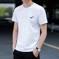 Nike Korean short sleeve T-shirt men summer trend half sleeve cotton Tide brand boys Ice Silk base shirt clothes T