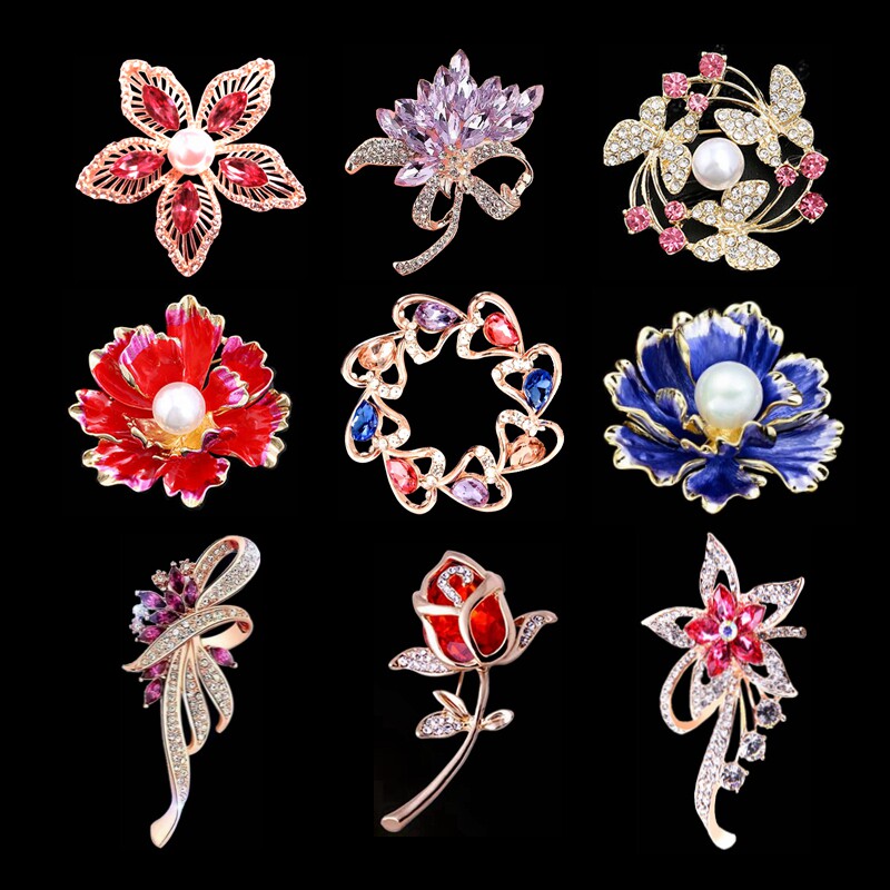 Brockbust pin pin female coat dress dress clothes clothes accessories and clothes accessories creative flower needle