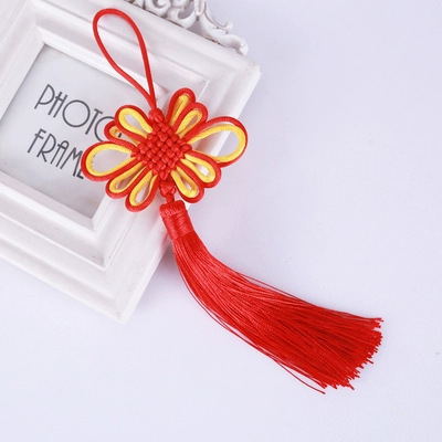 Китайская двухцветная подвеска с кисточками, фонарь с аксессуарами ручной работы