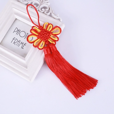 Китайская двухцветная подвеска с кисточками, фонарь с аксессуарами ручной работы