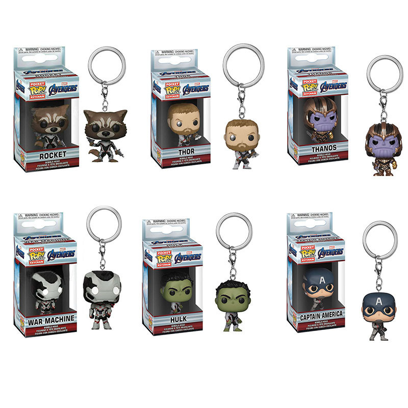 In-Stock Funko Pop New Captain America, Iron Man, Captain Marvel, Spider-Man, Wonder Woman Keychain Pendant Key