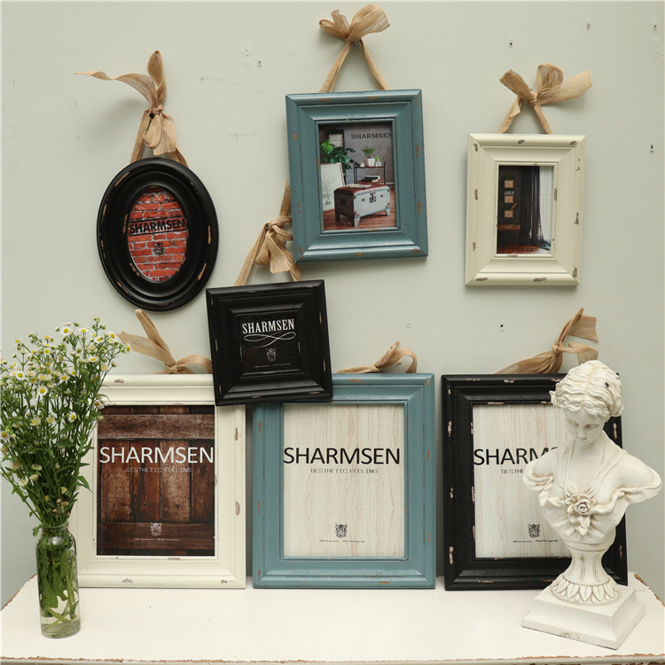 Chinese-Style Wooden Photo Frame Wall Hanging Retro Nostalgic Home Accommodation Restaurant Wall Decoration Photography Props