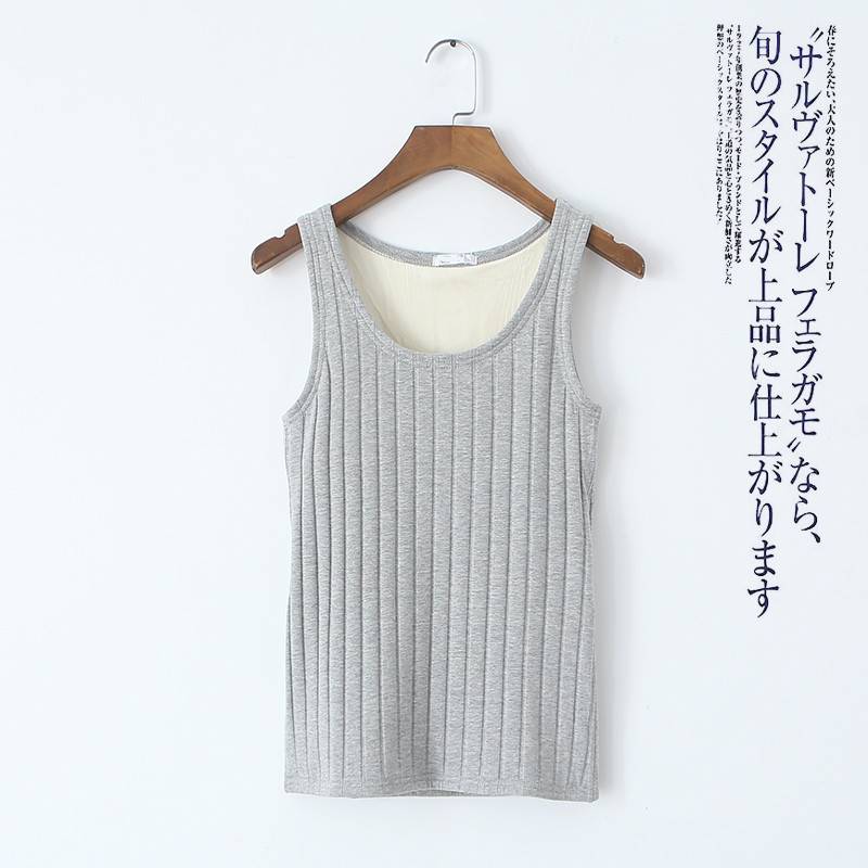 váy đáy cộng với nhung lại vest nữ thời trang người mẫu trẻ tròn cổ áo lạnh bên trong vest theo phong cách cô gái mùa đông ấm áp.