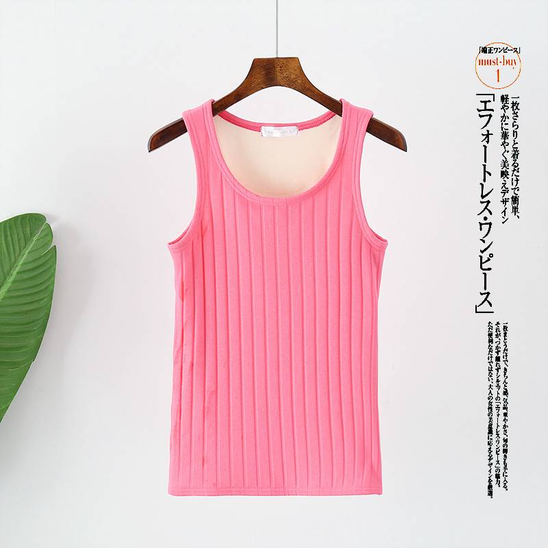 Tay mùa thu / mùa đông hai tầng ấm áo khoác vào mùa đông nhấn áo đáy womens vest cộng nhung cô gái bông ấm cộng.