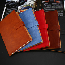 A5 business leather buckle notebook stationery book Simple thickened student diary bookkeeping book custom LOGO