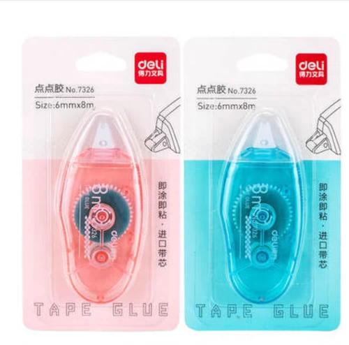 得力 Двусторонний скотч, клей, лента, корсет на тазовое кольцо для школьников, 6mm, 8м