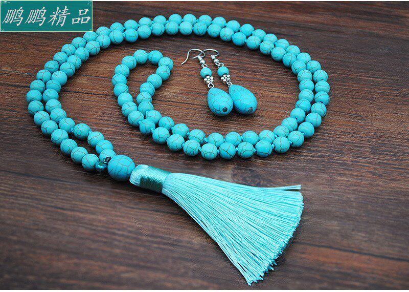 Ожерелье women vintage turquoise necklace earrings set of four Other