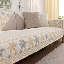German sofa cushion 100% cotton for all seasons non-slip pure cotton fabric seat cushion simple modern leather sofa cover cover cloth