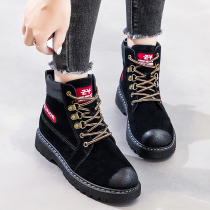 Martin boots female English style 2018 new short tube students vintage winter single boots snow shoes plus velvet short boots women