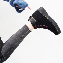 Martin boots female English style 2018 new single boots ins shoes winter short tube Korean version of Super fire low top frosted short boots