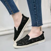 Lazy shoes women a pedal breathable 2020 Summer wild lace old Beijing cloth shoes women flat soft bottom cloth shoes women