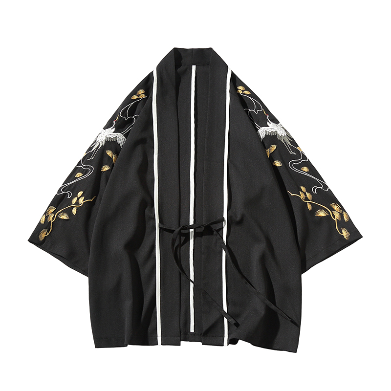 Trung Quốc Rồng Feng Cardigan Coat Summer Bảy Sleeves Robe kiểu Trung Quốc kiểu Trung Quốc kiểu Trung Quốc của nam giới và kimono thêu mỏng của phụ nữ