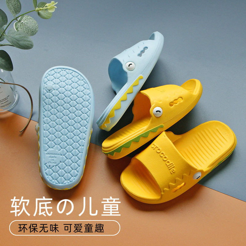 Summer parent-child mute bathroom slippers summer men and women indoor home non-slip soft bottom cartoon deodorant cute